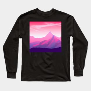 Sunet styliezed Mountains Long Sleeve T-Shirt